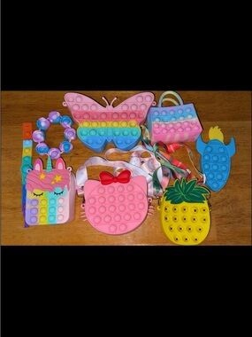 Kids Rainbow Pop-It Crossbody Bag - Pink, Yellow & Blue Styles
